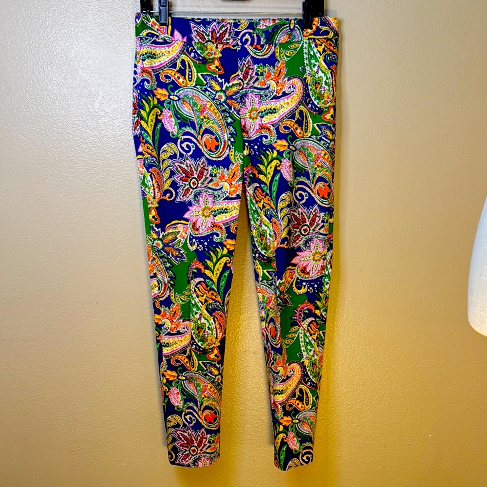 Ralph Lauren Vibrant Paisley Cropped Pants
